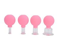 Copas de Masaje Al Vacío, Juego de Terapia de Ventosas de Vidrio de Silicona para Reducción de Celulitis Y Liberación Miofascial para Cara, Pierna, Brazo, Espalda, Hombro(Rosa)