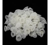 Copas de pigmento de maquillaje de tatuaje, 100pcs / pack Copas de tinta de tatuaje Copas de pigmento de microblading de silicona Vaso contenedor transparente para maquillaje de tatuaje(L)
