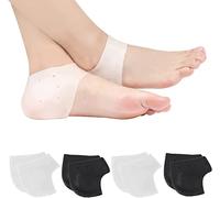 Copas de tacón transpirables, inserciones de fascitis plantar, cojín de talón (6 pares) ideal para dolor en el talón, curar tacones secos agrietados, tendinitis de Aquiles, para hombres y mujeres