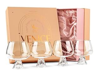 Copas de Vidrio de Borosilicato con Globo Venecia | Juego de 4 | 500 ml | Cristalería de Cóctel para Aperol Spritz, Gin Tonic, Limoncello Spritz, Campari Spritz | Coctelería Elegante Moderna