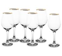 Copas De Vidrio Filo Oro Pasabahce 6 Piezzi CL 46 Amber Golden Touch