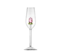 Copas de vino con rosa en el interior, copas de vino tinto para beber, copas de vino tinto de 218.3 g, cristalería transparente para fiesta, boda, bar y comedor en casa (7.7oz flute, 1pcs)
