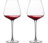 Copas de Vino exquisitas con Tallo Largo Cristal Rojo soplado a Mano Copa Moderna de Primera Calidad Idea Enamorados Elegante