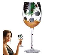 Copas de vino navideñas, Copas de navidad,Taza clásica con tallo Santa Claus Árbol de Navidad Modelos de agujas de pino | Centro de mesa pintado a mano, decoración de taza de bebida,