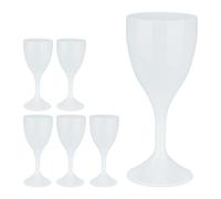 Relaxdays Set de 6 copas de vino de plástico blanco