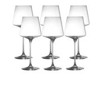 Copas de vino tinto de cristal, copas sopladas a mano de 18 onzas, vidrio transparente de tallo largo para degustación de vino tinto y blanco, boda, fiesta (6pcs)