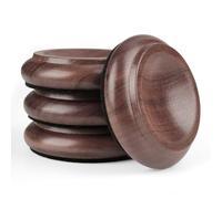 Copas para ruedas de piano, para muebles, sofás, camas, sillas, con almohadillas de fieltro antideslizantes y antirruido, para protección de suelos de madera dura (color nogal, 4 piezas)