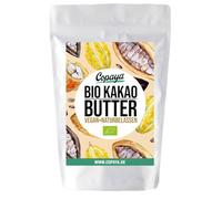 Copaya Manteca de cacao cruda orgánica, chips de manteca de cacao (obleas) de cacao Criollo de granos de cacao finos sin tostar veganos en calidad alimentaria cruda (250 g)