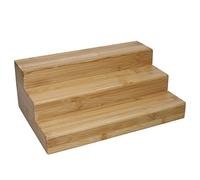 Copco COP3TIERBAM Organizador de estantes de bambú de Tres Niveles, Caja de exhibición, Madera, Marrón
