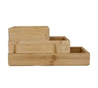 Copco COPHMORGBAM3PC Juego de organizadores de bambú para el hogar, 3 Piezas, Caja expositora, Madera, Marrón