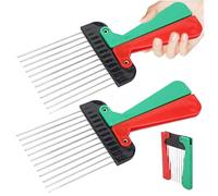 Cope de 2 piezas con selección de metal 3.2x7.1 '' 12 pies de cabello de metal plegable con mango de plástico Peine portátil para mejorar la textura y el volumen del cabello.