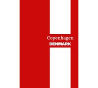 Copenhagen City with Danish Flag Colors Design Notebook: Red with White