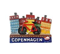 Copenhagen Dinamarca - Imán de recuerdo para nevera 3D, hecho a mano, de resina, para decoración del hogar y la cocina