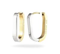 COPENHAGEN Studios - Juego de pendientes de aro para mujer, elegantes de acero inoxidable pulido, cierre plegable, resistente al agua y agradable para la piel, Medio, Metal, Sin piedra preciosa