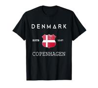 Copenhague Souvenir Danish History Denmark Modern Flag Camiseta