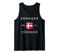 Copenhague Souvenir Danish History Denmark Modern Flag Camiseta sin Mangas