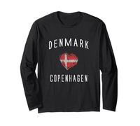 Copenhague Souvenir Danish History Denmark Modern Flag Manga Larga