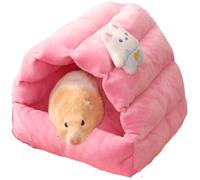 Copfeu Accesorios para jaula de hámster escondite de cobayas, casa de animales pequeños, cama cálida lavable para conejo, chinchilla, hurón, erizo, rata, dragón barbudo, deslizador de azúcar (rosa,