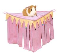 Copfeu Escondite para cobayas, conejo, hámster, chinchilla, conejo, rosa, pequeño, construcción de tela cosida, tela súper suave, 9.45 pulgadas