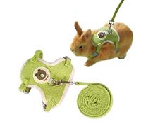 Copfeu Juego de arnés y correa de conejo ajustable, arnés para hurón, arnés de conejillo de indias, correa de hurón para mascotas pequeñas que caminan al aire libre (mediano, verde)