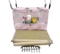 Copfeu Nido de pájaros transpirable grande para primavera y verano, cama para pájaros, para jaula, nido de loro, cabaña para cuatro estaciones, fácil de instalar para pájaros cuáqueros (pequeño, rosa)