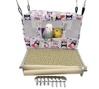 Copfeu Nido de pájaros transpirable grande para primavera y verano, cama para pájaros, para jaula, nido de loro, cabaña para cuatro estaciones, fácil de instalar para pájaros cuáqueros (pequeño,