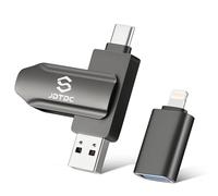 Copia de seguridad automática para todos los dispositivos, 256 GB, dispositivo de copia de seguridad automática de fotos y vídeos, funciona con iPhone/iPad, Android, PC, Mac | USB-C, USB-A, puertos