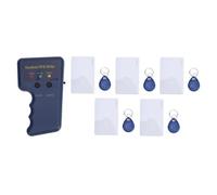 Copiadora RFID Portátil 125 Khz, Lector Escritor de Mano para Duplicar Tarjetas EM4100, Llaves y Llaveros + 5 Tarjetas Blancas + 5 Llaveros Grabables