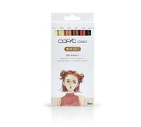 COPIC Ciao 5+1 Set «Hair Tones 1», 5 Rotuladores dobles con punta mediana y punta de pincel, incl. Multiliner Negro 0,3 mm