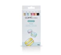 COPIC Ciao 5+1 Set «Pastels», 5 Rotuladores dobles con punta mediana y punta pincel, incl. Multiliner Negro 0,3 mm