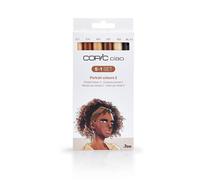 COPIC Set Ciao 5+1 Portrait Colours 2, 5 dobles (punta mediana y pincel) + Multiliner negro 0,3 mm