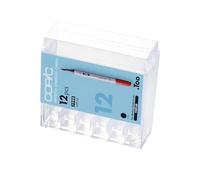 COPIC Ciao, Estuche de plástico vacío, expositor acrílico para 12 rotuladores Copic Twin con una punta de anchura media y otra de pincel