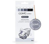 COPIC Juego de rotuladores Ciao, 5 unidades, doble punta, punta fina 0,3 mm, tonos grises
