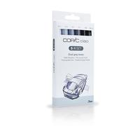 Copic Ciao - Juego de rotuladores (5 unidades, doble punta, incluye rotulador de punta fina 0,3 mm), tonos grises
