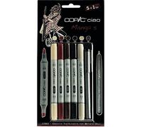 Copic Ciao - Juego de rotuladores (5 unidades, doble punta, incluye rotulador de punta fina 0,3 mm), tonos brillantes