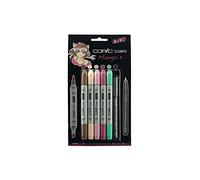 Copic Ciao - Juego de rotuladores (5 unidades, doble punta, incluye rotulador de punta fina 0,3 mm), tonos brillantes