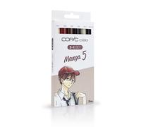 Copic Ciao - Juego de rotuladores (5 unidades, doble punta, incluye rotulador de punta fina 0,3 mm), tonos brillantes