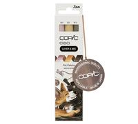 COPIC – Set de rotuladores Ciao LAYER & MIX «Pet Palette» – 3 colores, punta media y punta pincel