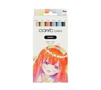 Copic Ciao MANGA Set Hana, set de rotuladores con 5 suaves tonos pastel, incluye 1 Multiliner de 0,3 mm en rosa, rotulador doble con punta de ancho medio y punta pincel