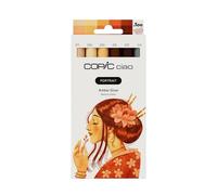 Copic Ciao PORTRAIT Set Amber Glow, 5 tonos beige y arena incl. 1 multiliner 0,3 mm en marrón, rotulador doble con una punta de anchura media y una punta de pincel