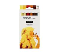 Copic Ciao PORTRAIT Set Golden Grace, 5 colores dorados y marrones incl. 1 multiliner 0,3 mm en sepia, rotulador doble con una punta de anchura media y una punta de pincel