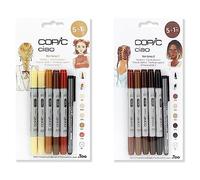 Copic Ciao - Rotuladores de colores - Paquete 5+1, juegos temáticos de retrato 1 y 2, para arte y manualidades, colorear, gráficos, resaltador, diseño, anime, profesionales y principiantes,