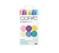 Copic Ciao Set «Pastels», 6 rotuladores dobles con punta mediana y punta de pincel