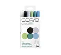 Copic Ciao Set «Sea», 6 marcadores Twin con punta mediana y punta de pincel