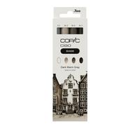 COPIC Ciao Shade Set Dark Warm Gray, 3 rotuladores dobles con una punta mediana y otra de pincel, incl. Multiliner Warm Gray 0,5 mm