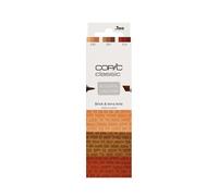 Copic Classic DESIGNER COLLECTION Set Brick & terra tints, set de rotuladores con 3 tonos de rojo-marrón, rotuladores gemelos con una punta ancha y otra fina