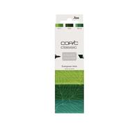 Copic Classic DESIGNER COLLECTION Set Evergreen tints, set de rotuladores con 3 tonos de verde, rotuladores gemelos con una punta ancha y otra fina