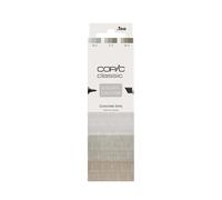 Copic Classic DESIGNER COLLECTION Set Tintes de hormigón, set de rotuladores con 3 tonos de gris, rotuladores gemelos con una punta ancha y otra fina