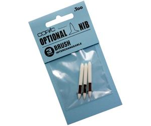 Copic Classic, Plumín Opcional, Pincel Intercambiable, 3 puntas de recambio para Twin Marker con una punta ancha y otra fina