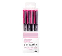 Copic Multiliner Set, Rosa, 4 Fineliner en diferentes grosores de trazo, rotuladores de dibujo con punta fina y tinta pigmentada resistente al agua